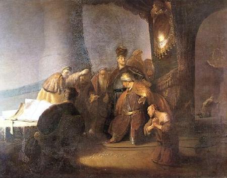 Rembrandt van rijn Judas returning the thirty silver pieces.